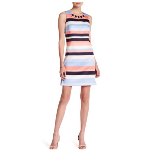 Vince Camuto Embellished Stripe Dress - Picture 1 of 8